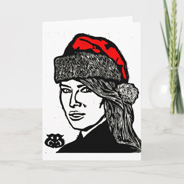 Carte Super Fun Fête Fille de Noël à Santa Hat (Devant)