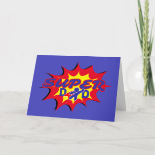 Carte Super Hero Papa Fête des pères de livre comique