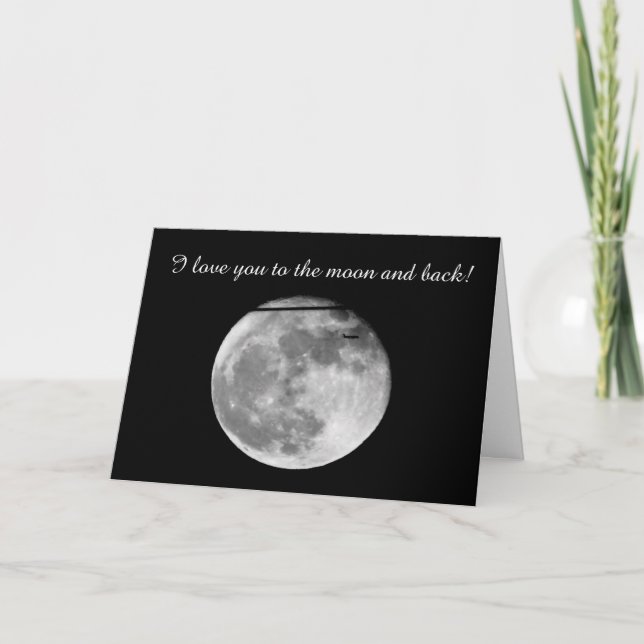 Carte Super Lune avec Passage d'avion/Personnalisable! (Devant)