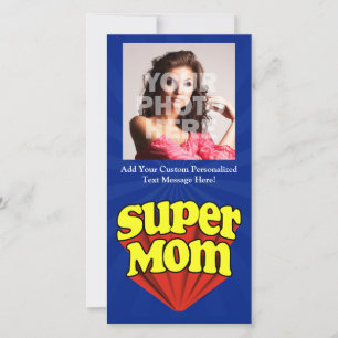 Carte Super Maman Rouge/Jaune/Bleu Superhero Fête des Mè