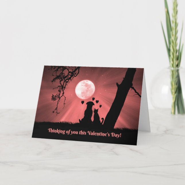 Carte Super Mignon Chien et Chat Général Saint-Valentin  (Devant)