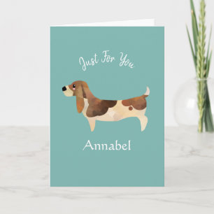 Carte Super mignon personnalisable Basset Hound