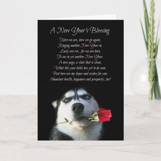 Carte Super Mignonne pour le Nouvel An avec Chien  (Devant)