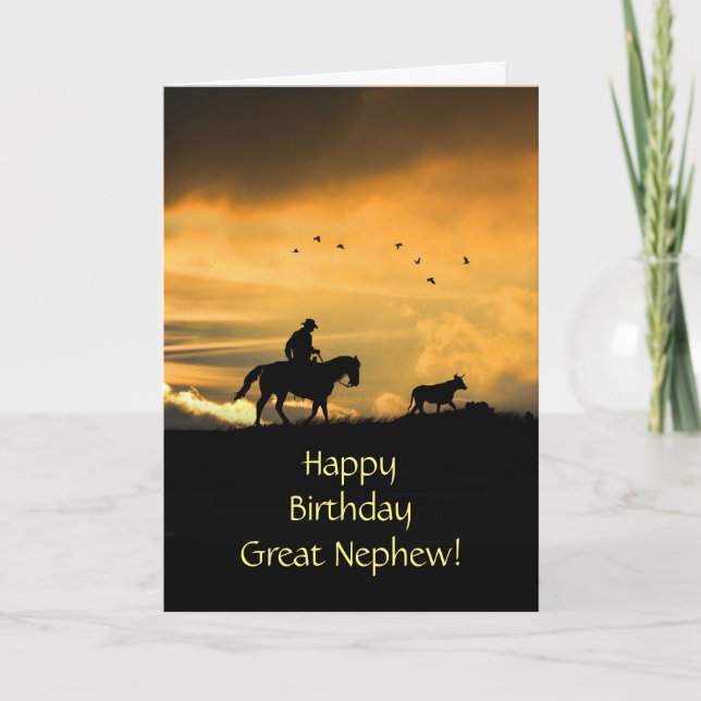 Carte Super Nephew heureux Anniversaire Cowboy (Devant)