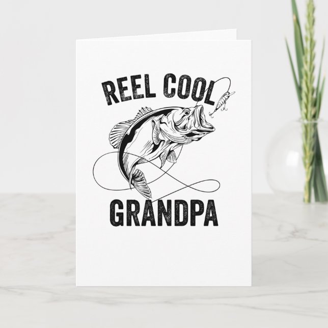 Carte Super Papy Rétro Cadeau Fête des Pères Pêche (Devant)