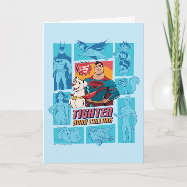 Carte Super Pets & Justice League - Tighten Your Collars (Devant)