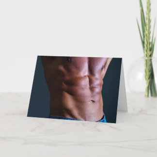 Carte Super Six Pack Hot Guy Greetings Card