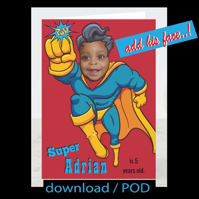 Carte Super Special Kid's Greatest Superhero Photo (Créateur téléchargé)