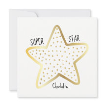 Super Star Félicitations Gold Star Flat Card