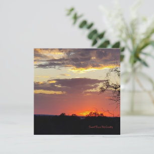 Carte Superbe Sunset Texas Hill Country Flat Card