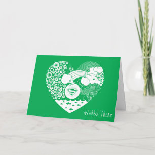Carte Supergirl Floral Peace Heart Graphisme