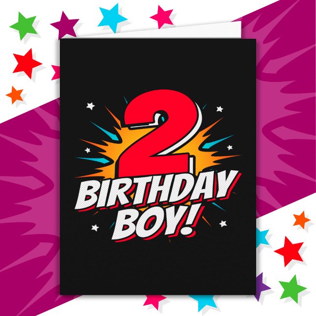 Carte Superhero 2 ans Anniversaire Garçon 2e Anniversair (Créateur téléchargé)