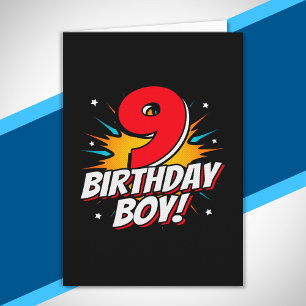 Carte Superhero Anniversaire Garçon - 9 ans - 9e anniver