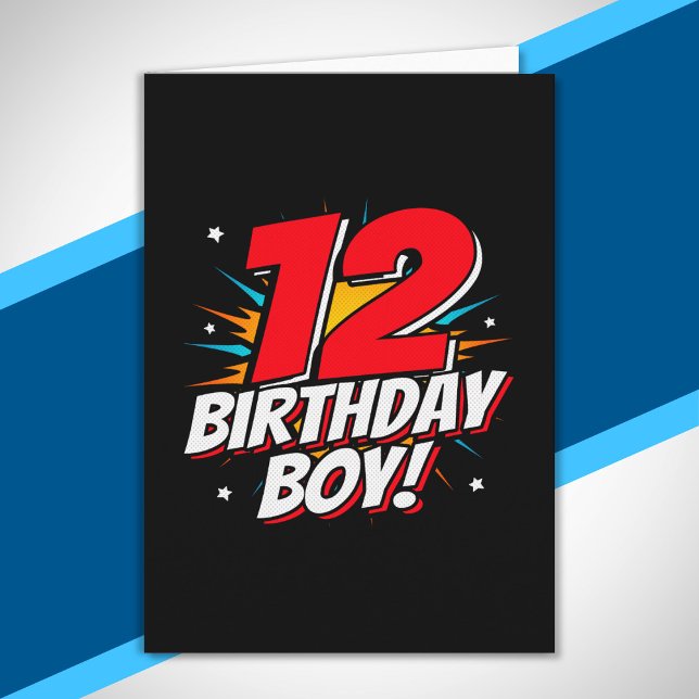 Carte Superhero Birthday - 12 Year Old - 12th Birthday (Créateur téléchargé)