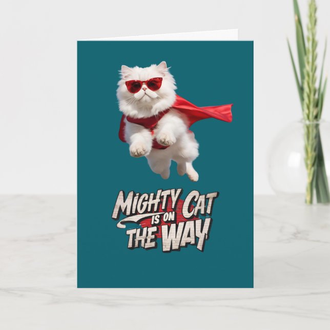 Carte Superhero de chat perse (Devant)