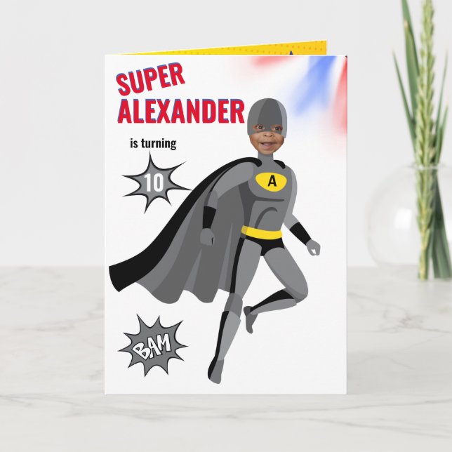 Carte Superhero Extraordinaire Unique Garçon Fabuleux vo (Devant)