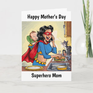 Carte Superhero Maman personnalisée Fête des Mères