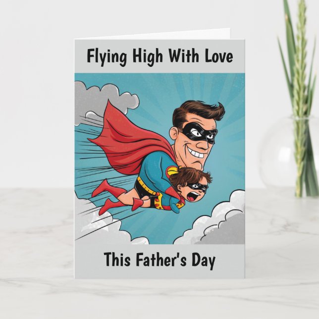 Carte Superhero père Fête des pères personnalisée (Devant)