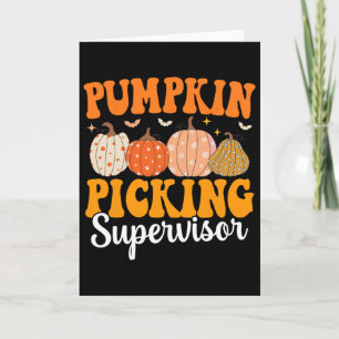 Carte Superveillant de ramassage de citrouilles groovy a