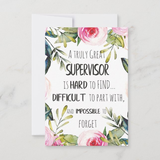 Carte Superviseur Appréciation Merci Citation Boss (Devant)