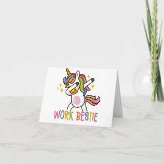 Carte Support Emotionnel personnalisé Bestie Unicorn