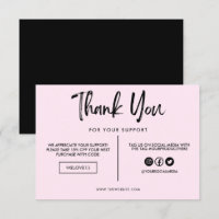 Support en Merci noir et rose