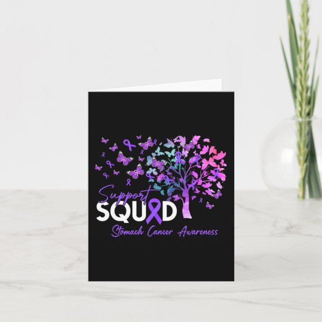 Carte Support Squad Fall Tree Periwinkkle Ruban Stomach (Devant)