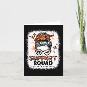 Carte Support Squad Messy Bun Butterfly Orange Ribbon Le
