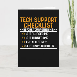 Carte Support technique Geek informatique Funny Techie I