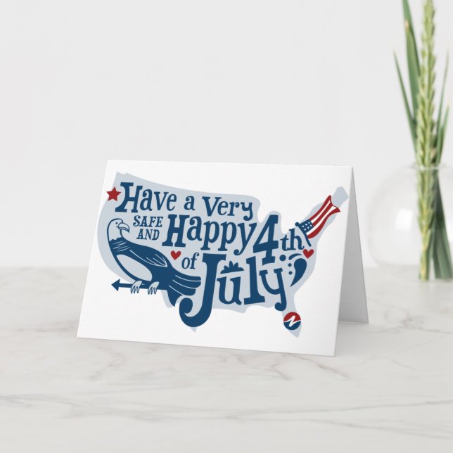 Carte Sûr et heureux 4 juillet (Devant)
