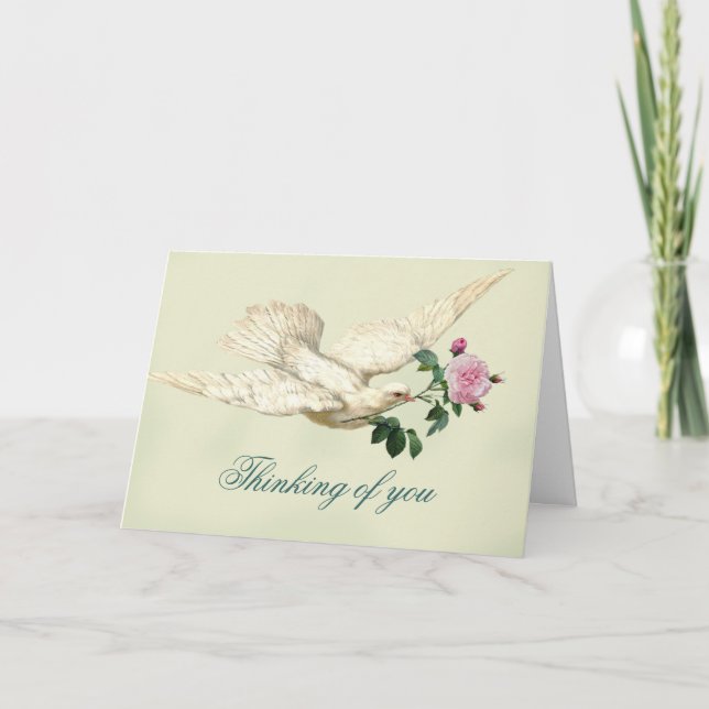 Carte Sur les ailes d'une colombe, pensant à vous, (Devant)