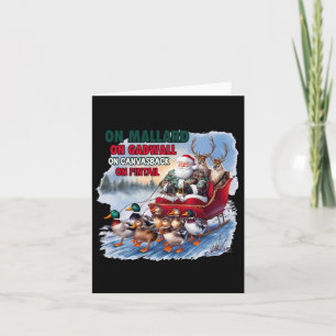 Carte Sur Mallard Sur Gadwall Noël Fantastique Chasse Au