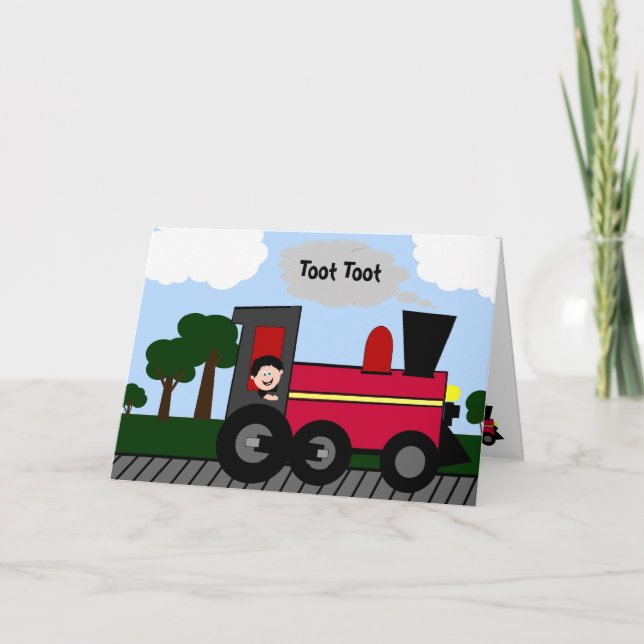 Carte sur mesure du train d'anniversaire (Devant)
