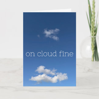 Carte Sur un nuage fin humour minimaliste ciel bleu