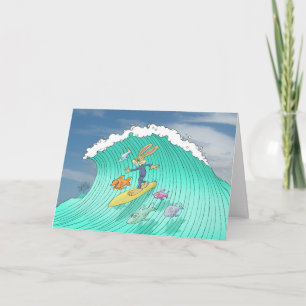 Carte Surfer de lapin de Pâques