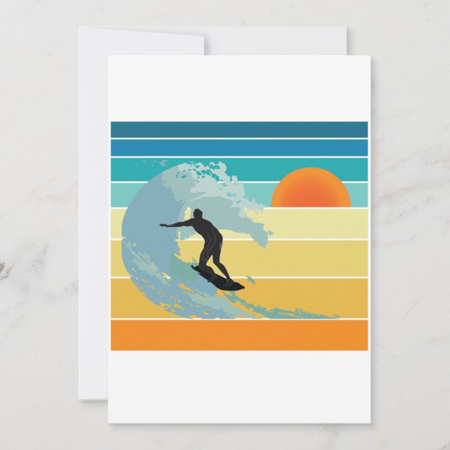 Carte Surfer Dude Sunset Vintage (Devant)