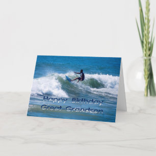 Carte Surfer Joyeux Anniversaire Grand-Grand-Petit-fils