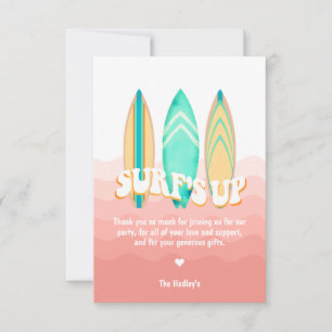 Carte Surfs roses vers le haut Surboard Anniversaire Mer