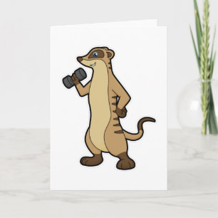 Carte Suricate à l'entraînement en force avec haltère