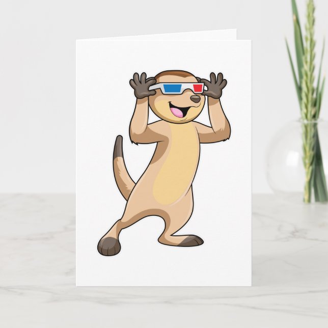 Carte Suricate avec des lunettes (Devant)