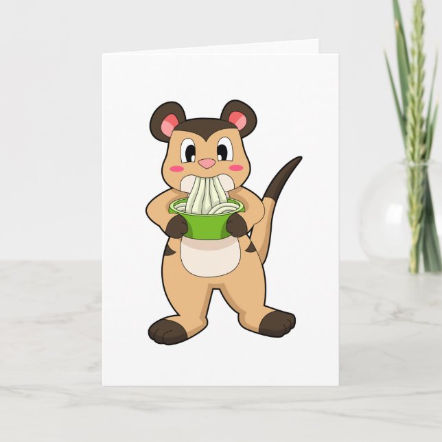 Carte Suricate avec Ramen (Devant)