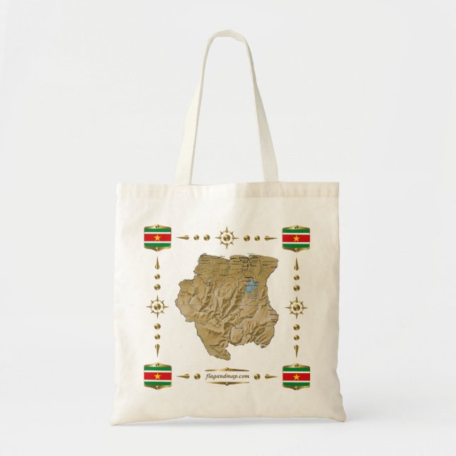 Carte Suriname + sac drapeaux (Devant)