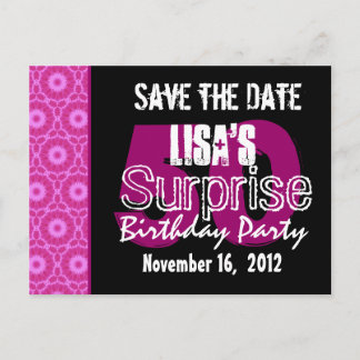 Carte Surprise 50 ans Fête Rose V451