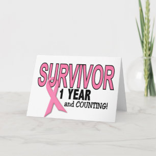 Carte SURVIVANT DU CANCER DU SEIN 1 an & comptage