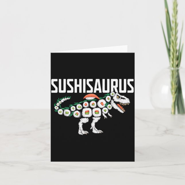 Carte Sushi Dinosaur T-rex Japanese Food Funny Sushi Rol (Devant)