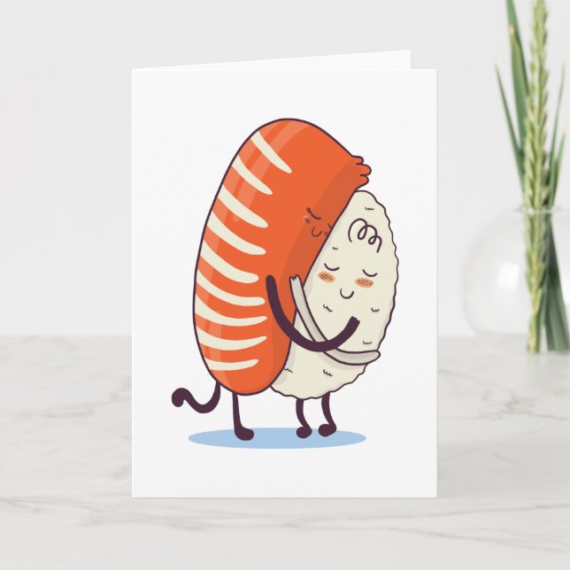 Carte Sushi Hug Cute Kawaii Japonais (Devant)