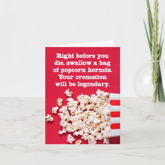 Carte Swallow Popcorn Avant De Mourir Un Salutation Drôl (Devant)