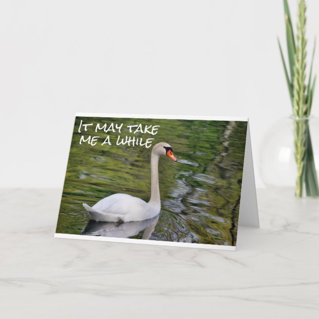 CARTE SWAN "EST EN ROUTE" POUR DIRE **JOUR D'ANNIVERSAIR (Devant)