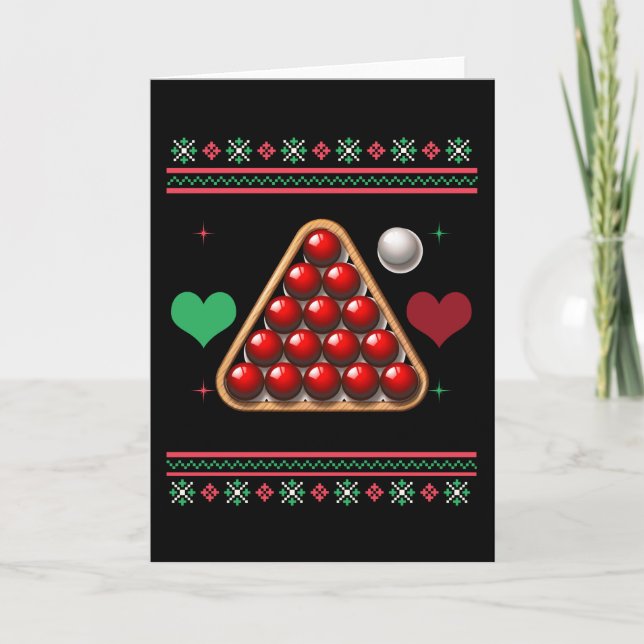 Carte Sweater de Noël moche de snooker Xmas (Devant)