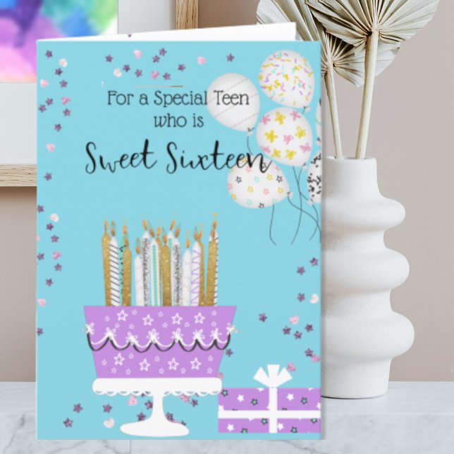 Carte Sweet 16 gâteaux et bougies Anniversaire (Créateur téléchargé)